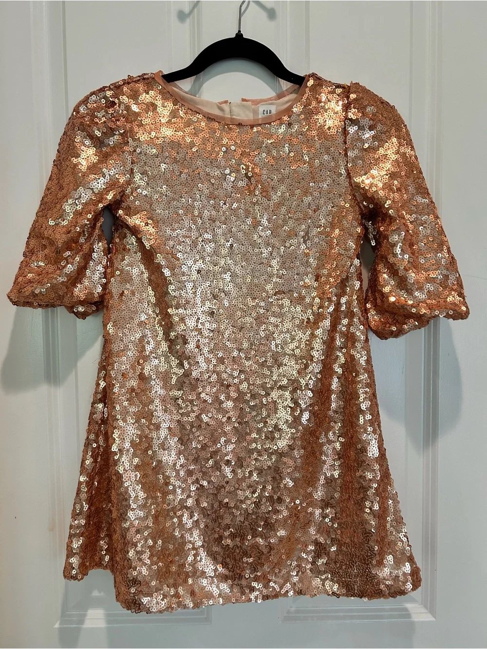 Gap Kids Rose Gold Sequin Shift Dress Girls Size 8 Party Dress